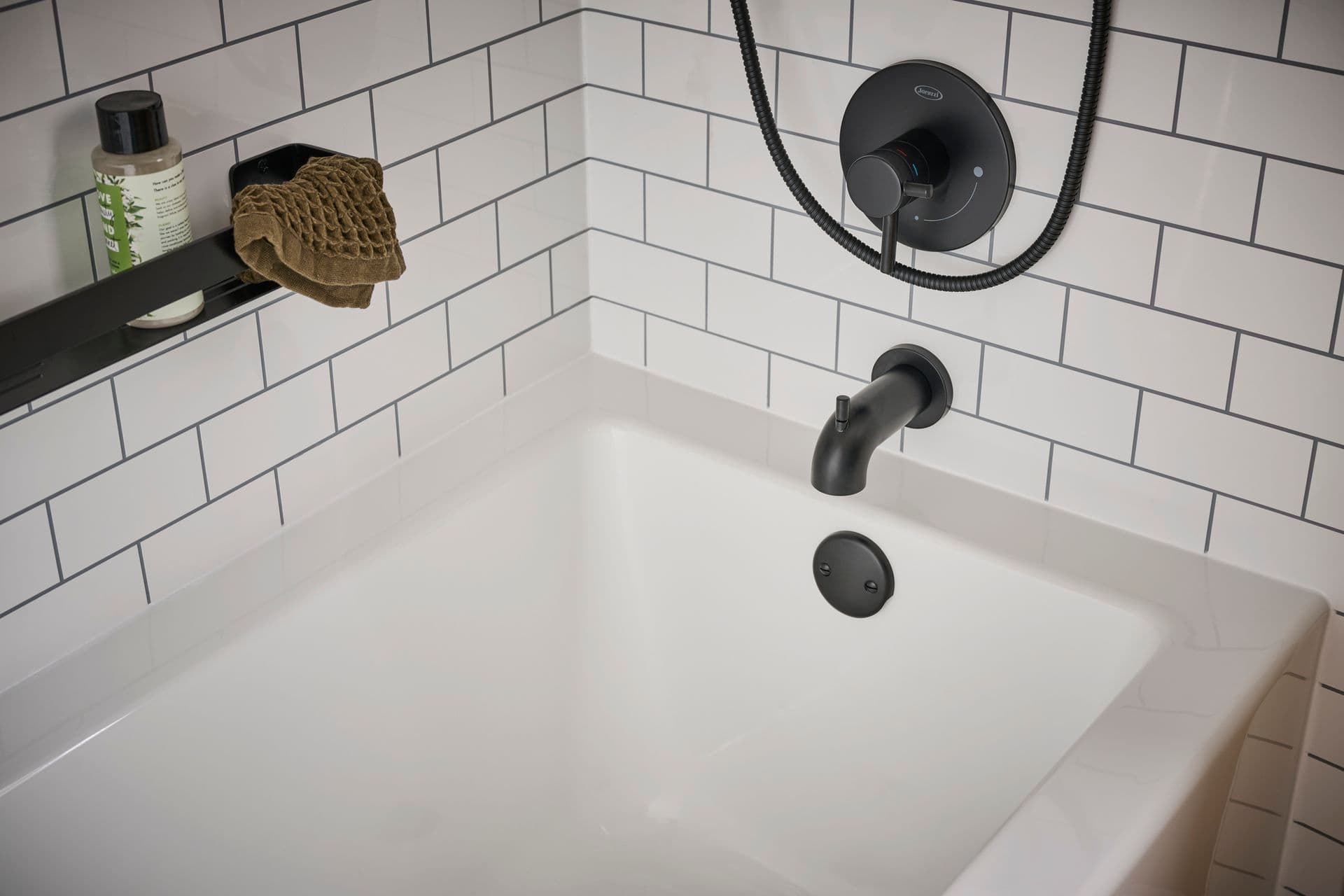 Subway tile and tub